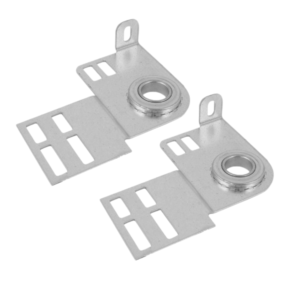 Garage Door End Bearing Flange Plates Bracket Pair Set | Brackets for 7 or 8 Feet Garage Door | Residential Brackets with Bearing - 3 3/8 Inch - 1 PAIR - Garage and Sliding Door Hardware